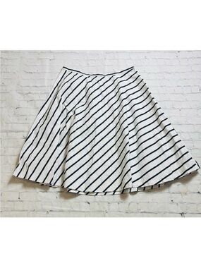 Lauren Ralph Lauren Women’s Skirt 12 Black White Cotton Classic Preppy Full